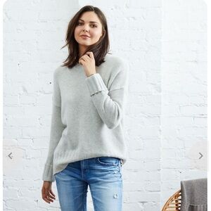Not Monday Light Gray 100% Cashmere Sweater